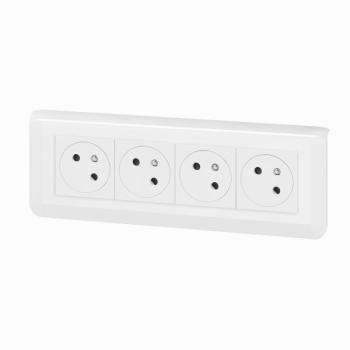  KIT 4X2P+T ENCASTRE BLANC 