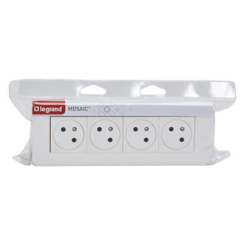  KIT 4X2P+T ENCASTRE BLANC 