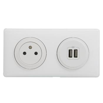  KIT DBLE USB+2P+T BLC ENC CELI 