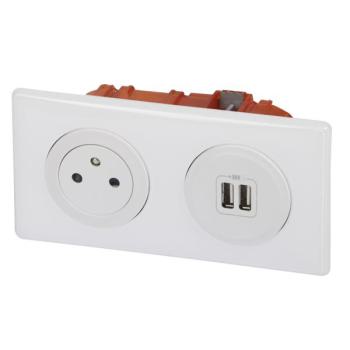  KIT DBLE USB+2P+T BLC ENC CELI 