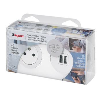  KIT DBLE USB+2P+T BLC ENC CELI 
