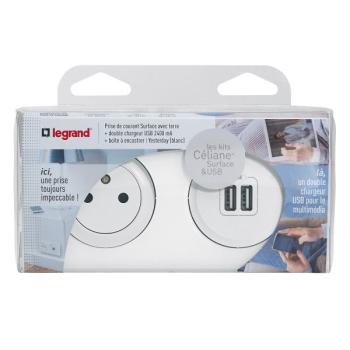  KIT DBLE USB+2P+T BLC ENC CELI 