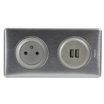  KIT DBLE USB+2P+T ALU ENC CELI 