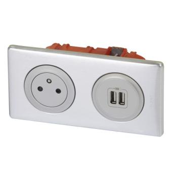  KIT DBLE USB+2P+T ALU ENC CELI 