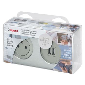  KIT DBLE USB+2P+T ALU ENC CELI 