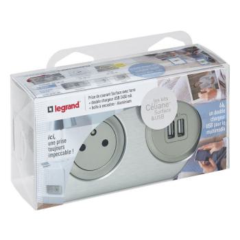  KIT DBLE USB+2P+T ALU ENC CELI 