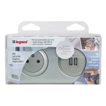  KIT DBLE USB+2P+T ALU ENC CELI 
