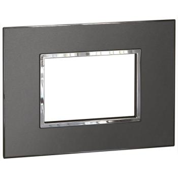  3 MOD PLAQ SQ 2 X 4 BLACK 