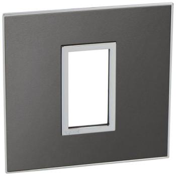 1 MOD 1G PLAQ SQ BLACK 