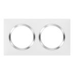  PLAQUE 2P BLANC CHROME 
