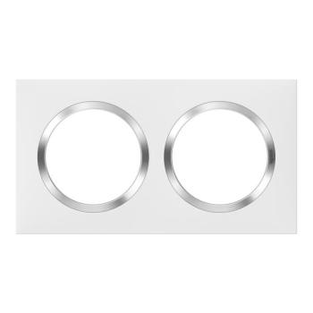 PLAQUE 2P BLANC CHROME 