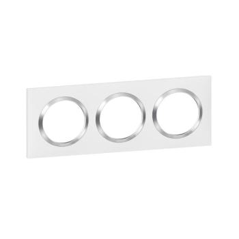  PLAQUE 3P BLANC CHROME 
