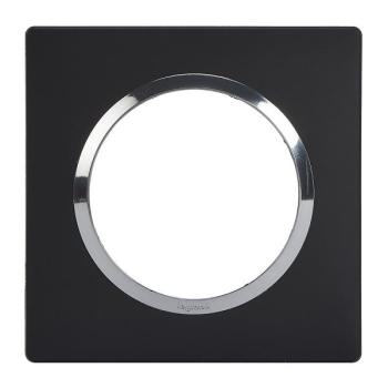  PLAQUE 1P NOIR VELOURS CHROME 