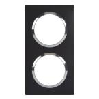  PLAQUE 2P NOIR VELOURS CHROME 