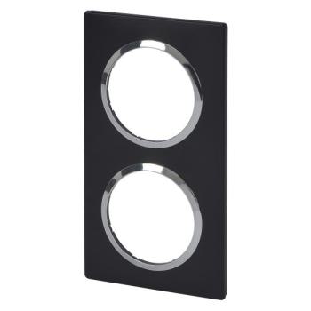  PLAQUE 2P NOIR VELOURS CHROME 
