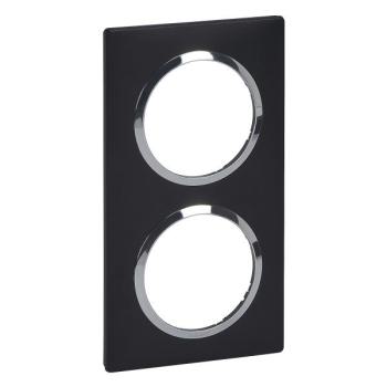  PLAQUE 2P NOIR VELOURS CHROME 