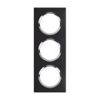  PLAQUE 3P NOIR VELOURS CHROME 