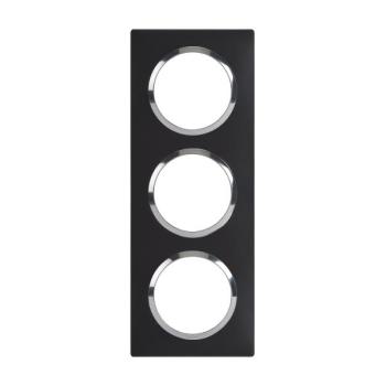  PLAQUE 3P NOIR VELOURS CHROME 