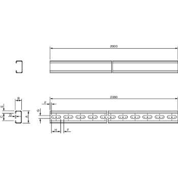 RAIL C PROF. 2M 40X20X24 