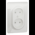  Prise 2x 2P FR vis Blanc bo 1P 