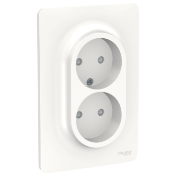  Prise 2x 2P FR vis Blanc bo 1P 