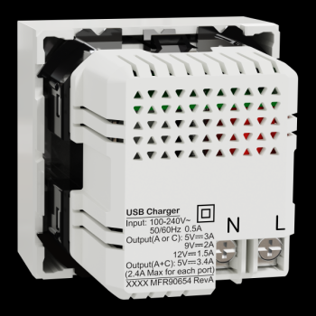  Prise charg USB rapide A+C blc 