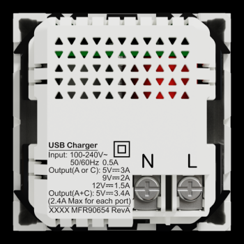  Prise charg USB rapide A+C blc 