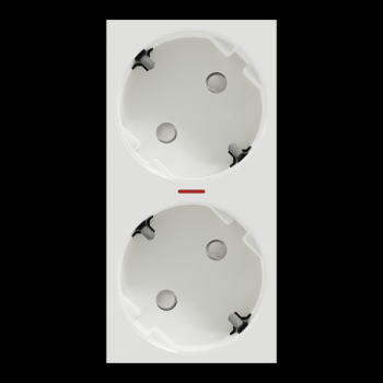  Prise 2x2P+T lum DE vis Blanc 