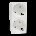  Prise 2x 2P+T DE vis Blanc 