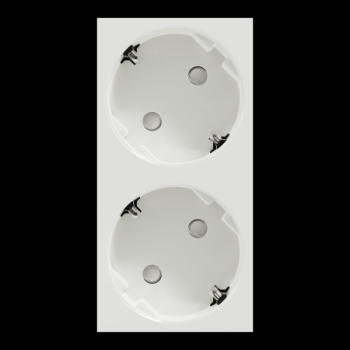  Prise 2x 2P+T DE vis Blanc 