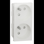  Prise 2x 2P+T FR 45 rap Blanc 
