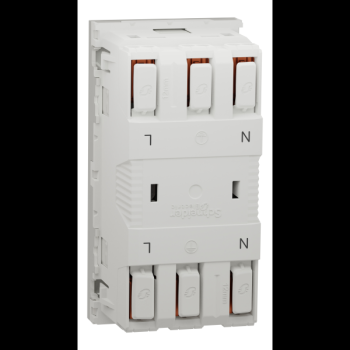  Prise 2x 2P+T FR 45 rap Blanc 