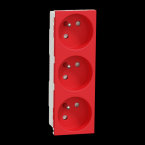  Prise triple 2P+T FR 45 Rouge 