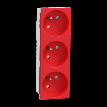  Prise triple 2P+T FR 45 Rouge 