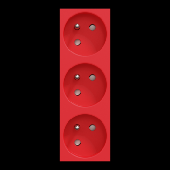  Prise triple 2P+T FR 45 Rouge 
