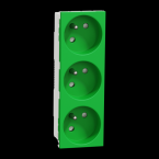  Prise triple 2P+T FR 45 Vert 