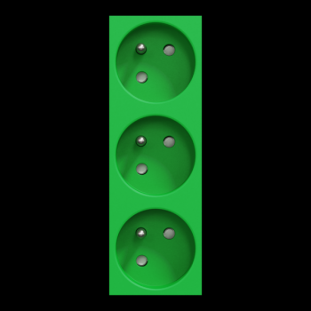  Prise triple 2P+T FR 45 Vert 