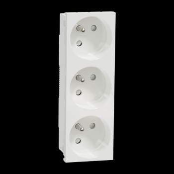  Prise triple 2P+T FR 45 Blanc 