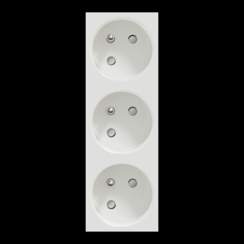  Prise triple 2P+T FR 45 Blanc 
