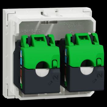  Prise RJ45 x2 cat6STP 2m Blanc 