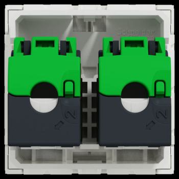  Prise RJ45 x2 cat6STP 2m Blanc 