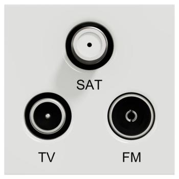  Prise TV + FM + SAT 2m Blanc 