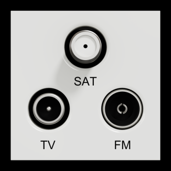  Prise TV + FM + SAT 2m Blanc 