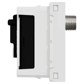  Prise TV + FM + SAT 2m Blanc 