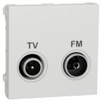  Prise TV + FM ind 2m Blanc 