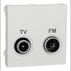 Prise TV + FM ind 2m Blanc 