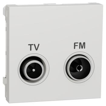  Prise TV + FM ind 2m Blanc 