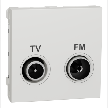  Prise TV + FM ind 2m Blanc 
