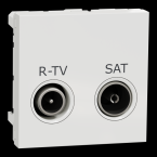  Prise R-TV + SAT ind 2m Blanc 