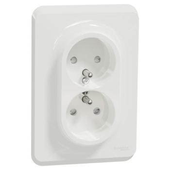  Prise 2x2P+T FR vis Blanc bo1P 